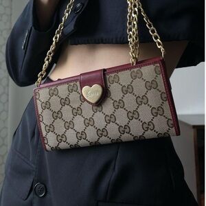 GUCCI Monogram Continental Wallet / Shoulder Bag